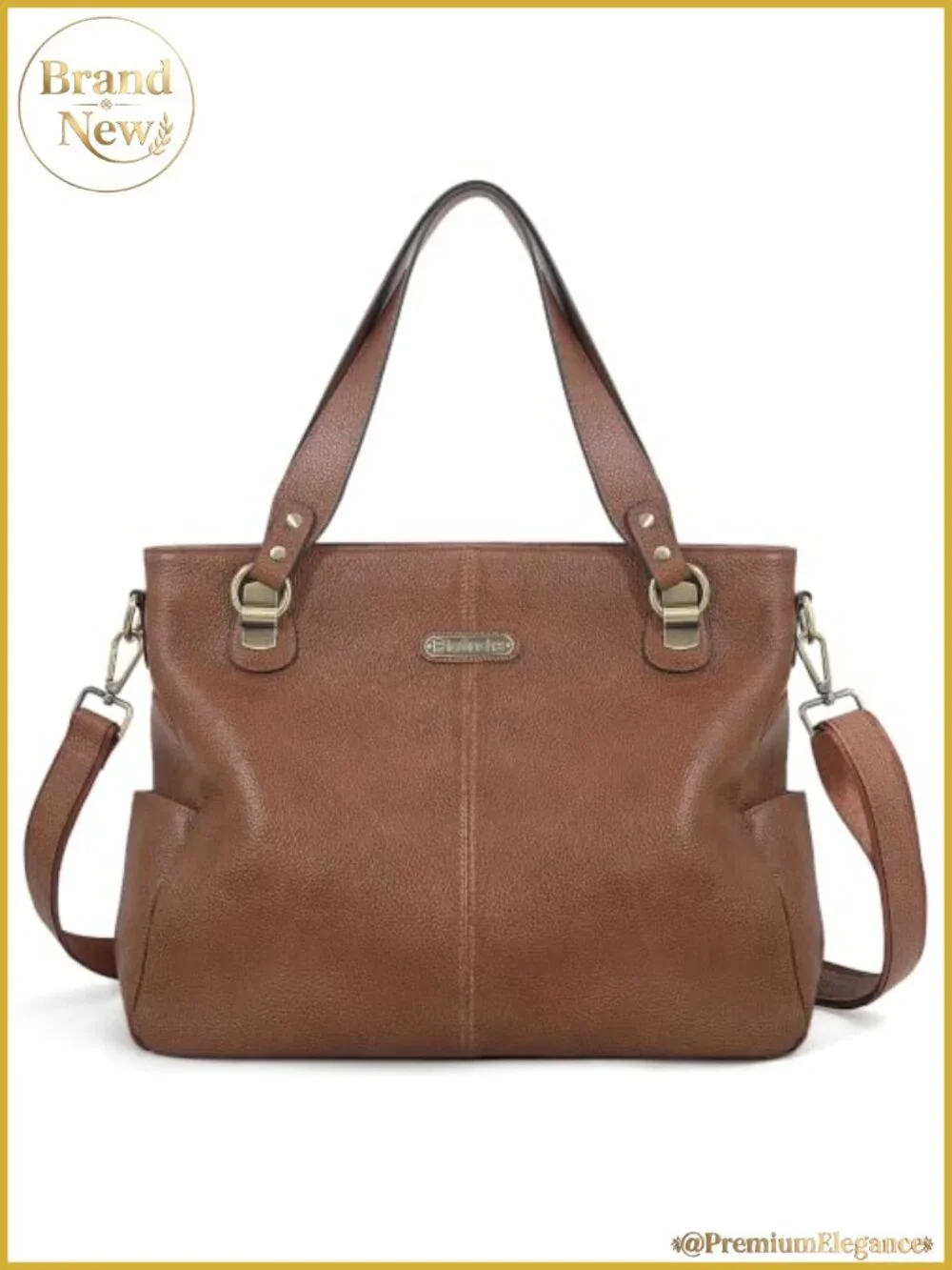 Genuine Full-Grain Leather Hobo Purse Women Slouchy Tote Crossbody Bag Work